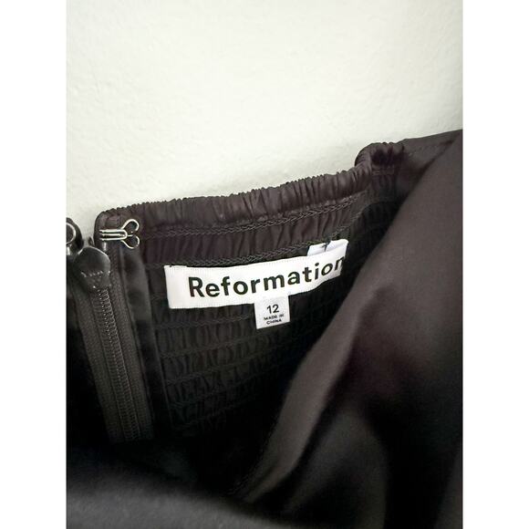 Reformation | Lanelle Silk Dress in Black | Sz 12 - Picture 5 of 10